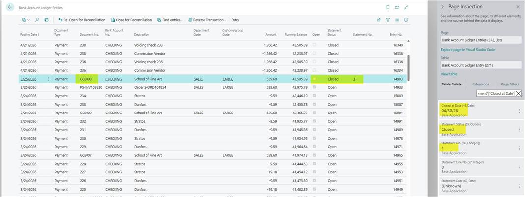 Bank Rec Fixes and Enhancements