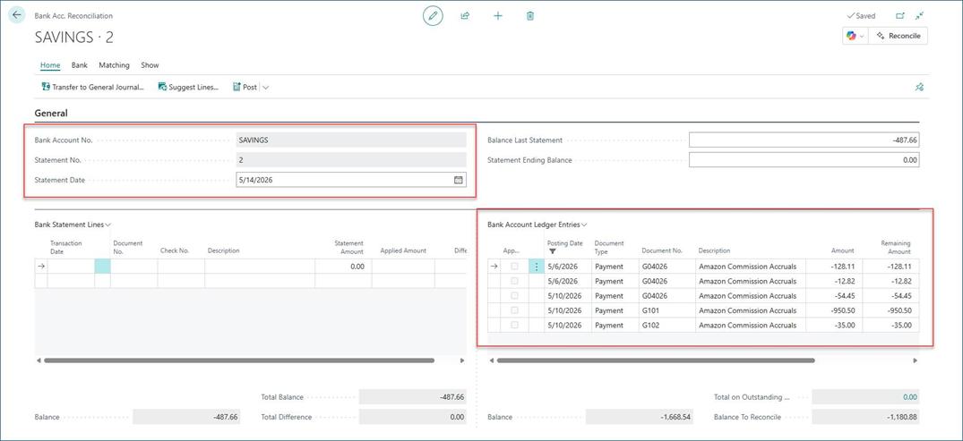Bank Rec Fixes and Enhancements