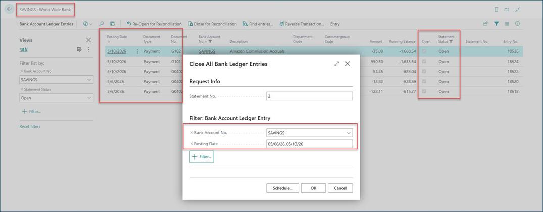 Bank Rec Fixes and Enhancements