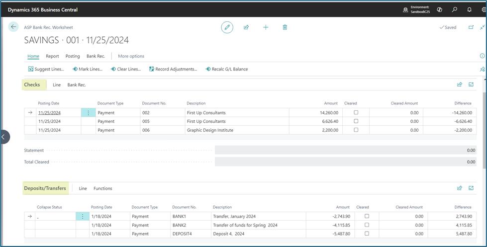Bank Rec Fixes and Enhancements