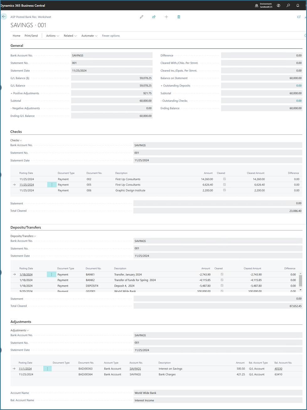 Bank Rec Fixes and Enhancements