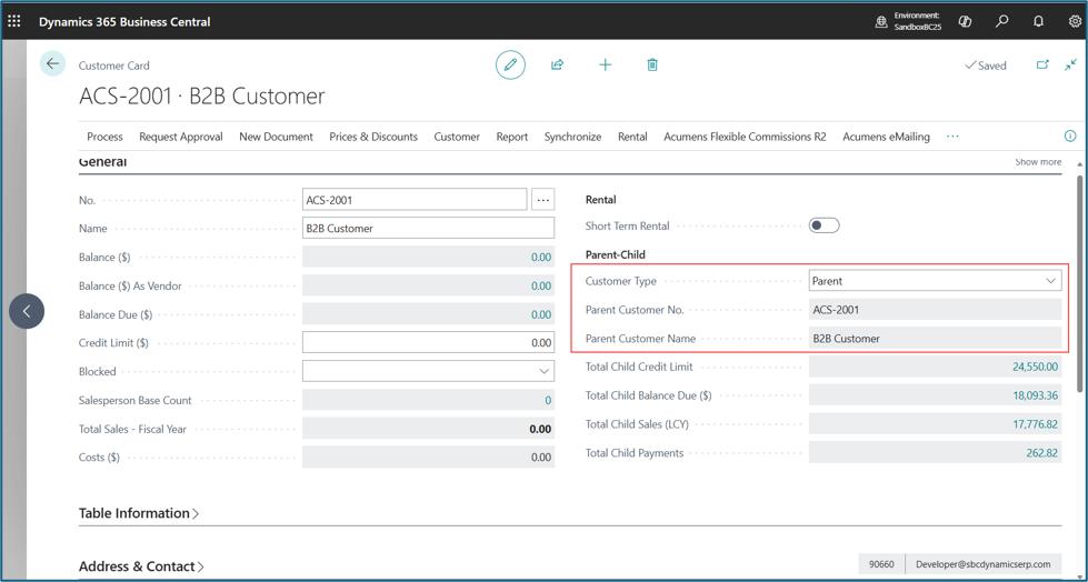Parent–Child Customer Enhancements