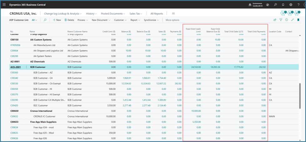 Parent–Child Customer Enhancements