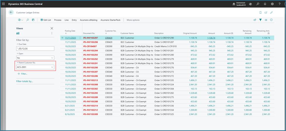 Parent–Child Customer Enhancements