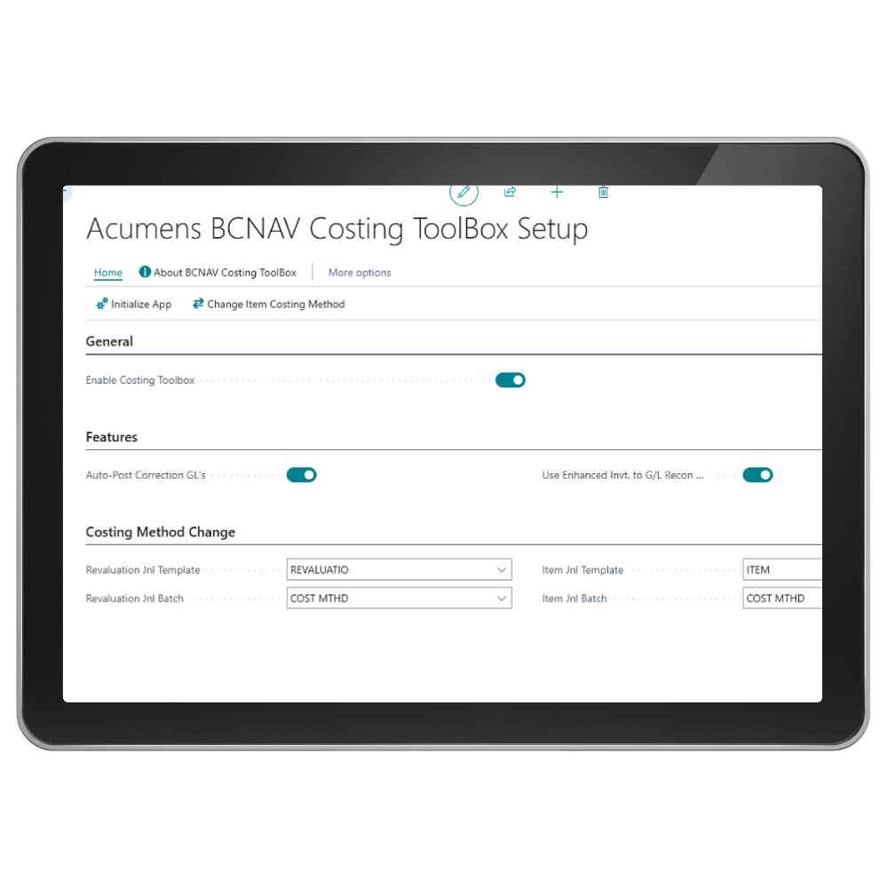 Acumens BCNAV Costing Toolbox (NW)