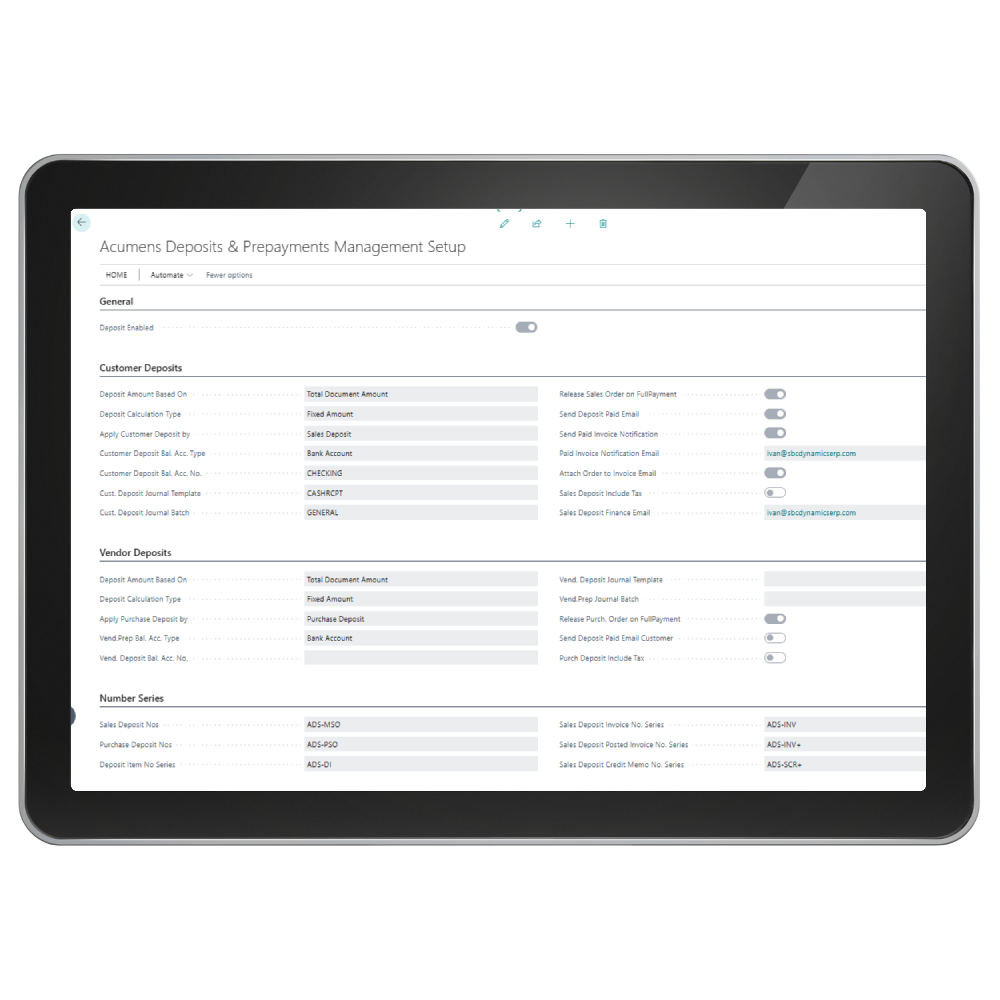 Acumens Deposits & Prepayments Management