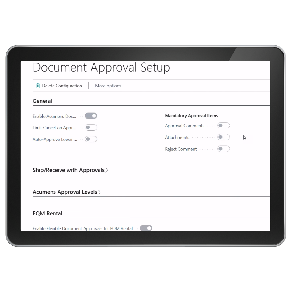 Acumens Flexible Document Approvals for EQM Rental