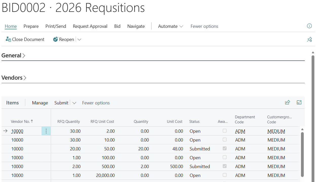 Acumens Procure-to-Pay Setup - Requisitions
