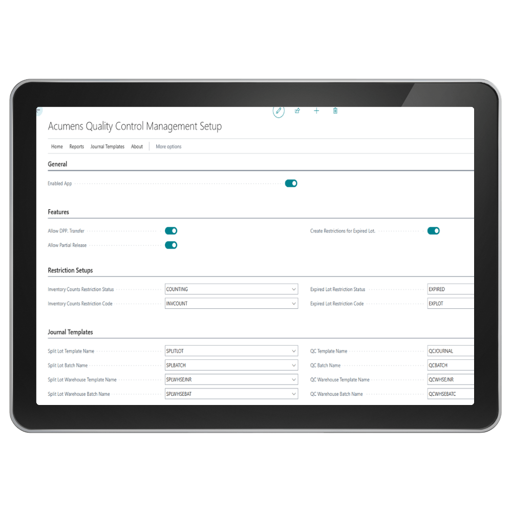 Acumens Quality Control Management