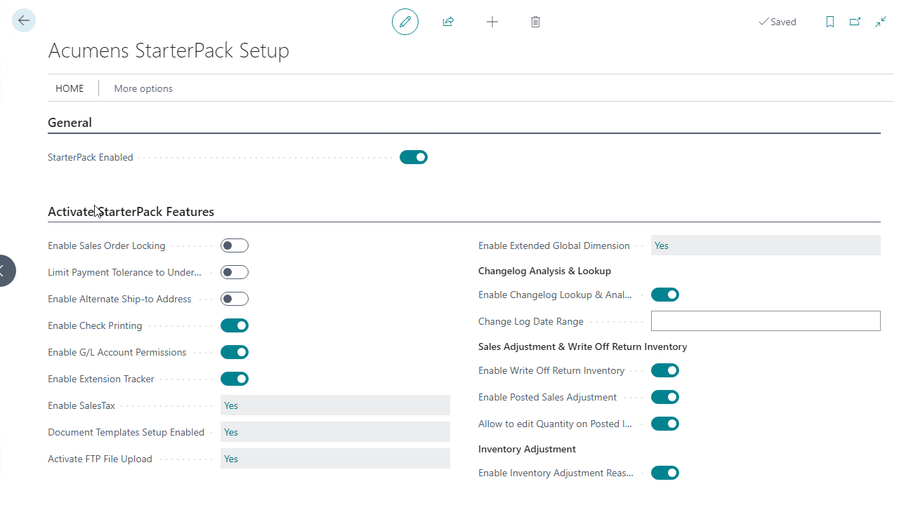 Acumens StarterPack Setup