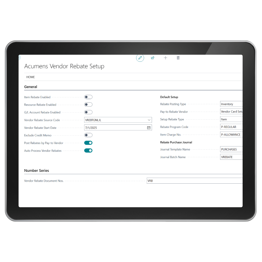 Acumens Vendor Rebate Management