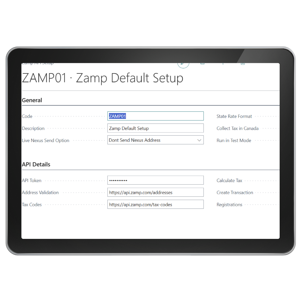 Acumens Zamp API for D365 BC